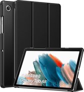 Hoes Geschikt voor Samsung Galaxy Tab A8 (2021 & 2022) hoes – tri-fold bookcase met auto/wake functie - 10.5 inch – Zwart