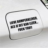 Bumpersticker - Lieve Bumperklever - 6 X 14,8 - Zwart