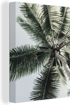 Canvas Schilderij Palmboom - Tropical - Zomer - 60x80 cm - Wanddecoratie