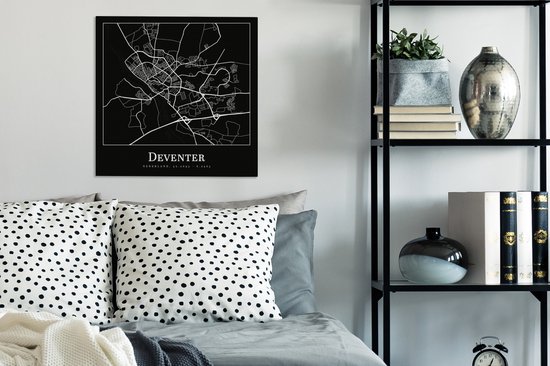 Peinture sur Toile City Map - Deventer - Carte - Carte - 50x50 cm - Décoration murale