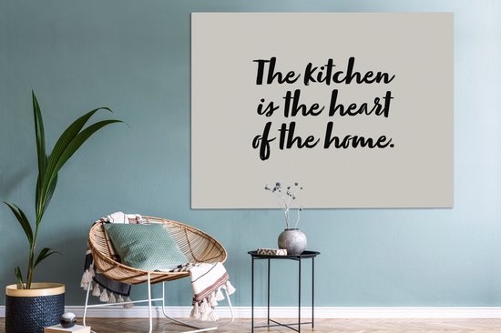 Tableau sur toile Citations - Cuisine - Dictons - La cuisine est le cœur de la maison - À la maison - 160x120 cm - Décoration murale XXL