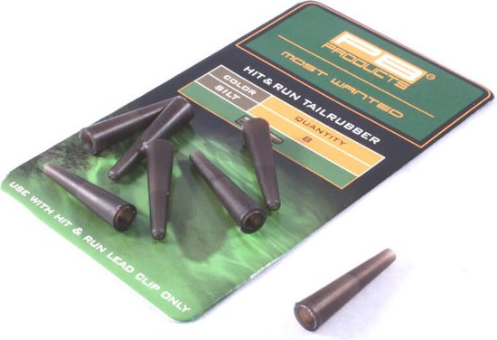 PB Products Hit & Run Tailrubbers Leadclip - Gravel - 8st van PB Products — afbeelding 2