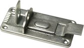 1x Hangslotschuif / rolschuiven metaal met bocht - 12 x 4.5 cm - afsluiten van tuinhekken en poorten - profielrolschuiven / poortslot / hekgrendel