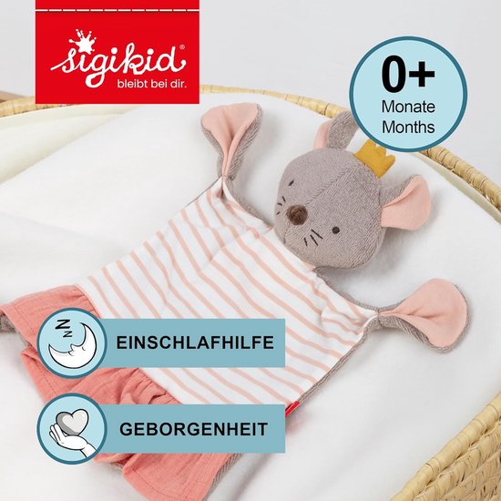 Knuffeldoek Muis - Zachte Metgezel - Baby Geborgenheid - Gevarieerde Stoffen - 0-36 Maanden - Roze — afbeelding 2