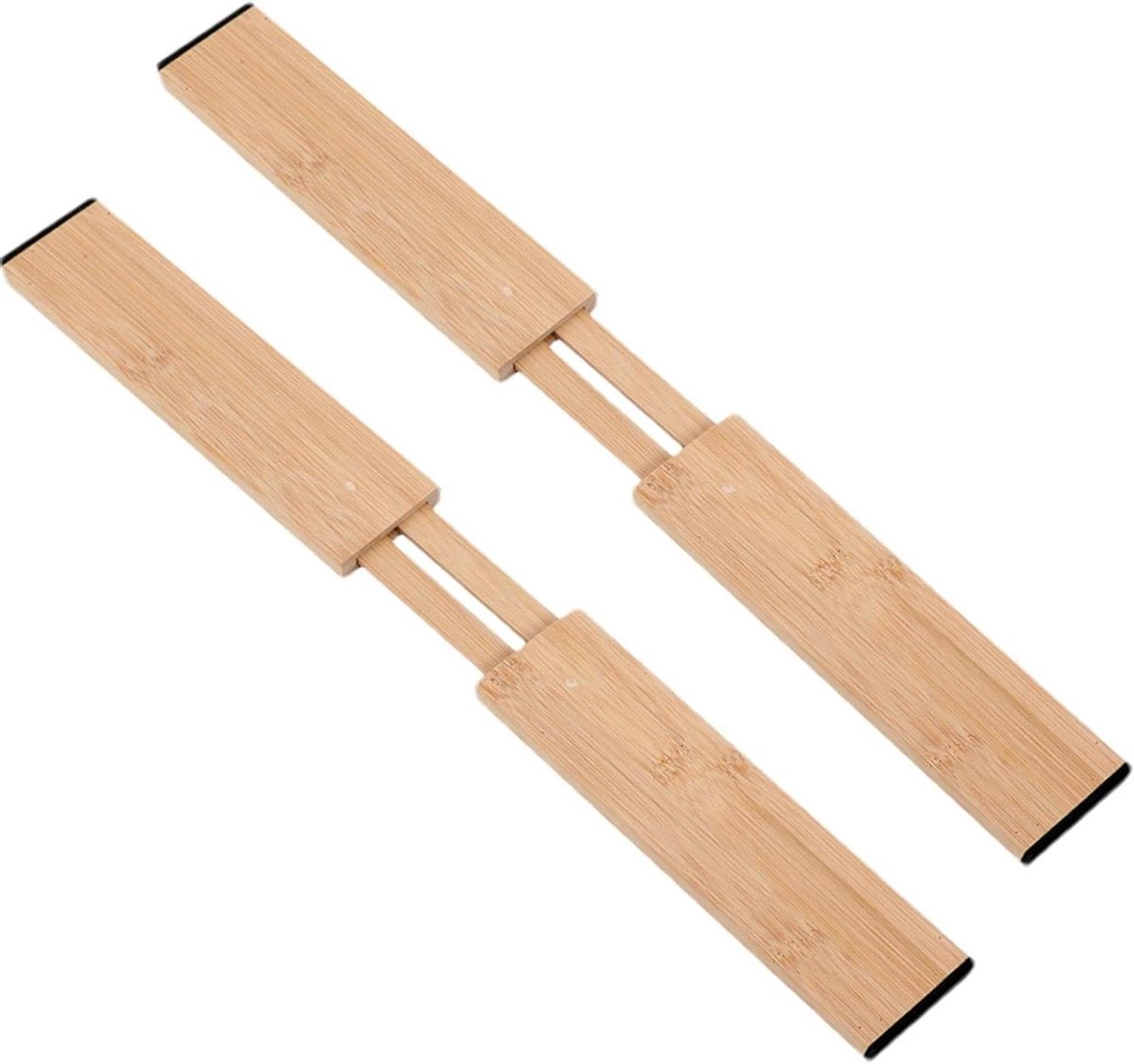 Lade Verdelers - Opbergers - Lades Organiseren - Uitschuifbaar Hout - 2 Stuks - Natuurlijk