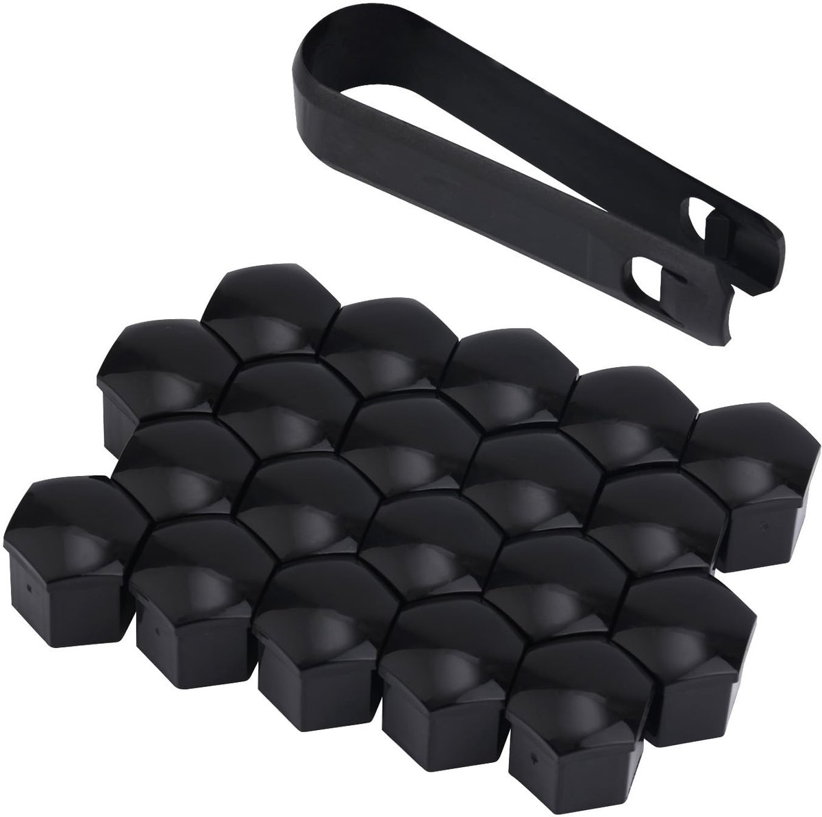 aladdien - Wielmoerkappen - 21mm Hex Socket - Auto Accessoires - Zwart - Verwijdertool - 20 Stuks - Geschikt voor Auto - Kleur Zwart