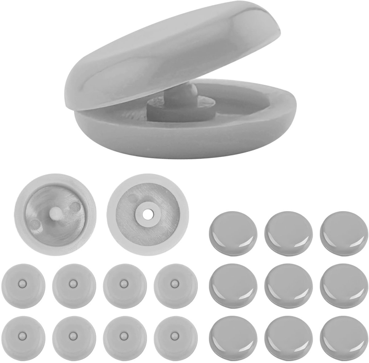 Qrity 20 Stuks Veiligheidsgordel Stopper - Universele Gordelknop Clip voor Auto, SUV, Vrachtwagen, Grijs