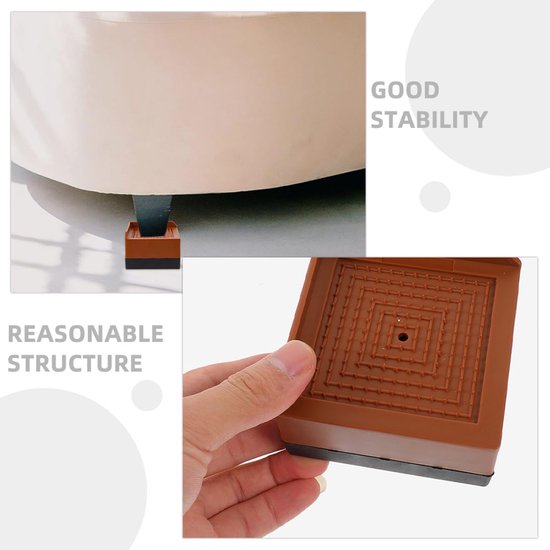 Meubelverhogers - Bedverhogers - Meubels Verhogen - Antislip Pads - 8.5x8.5x5cm - Diverse kleuren — afbeelding 2