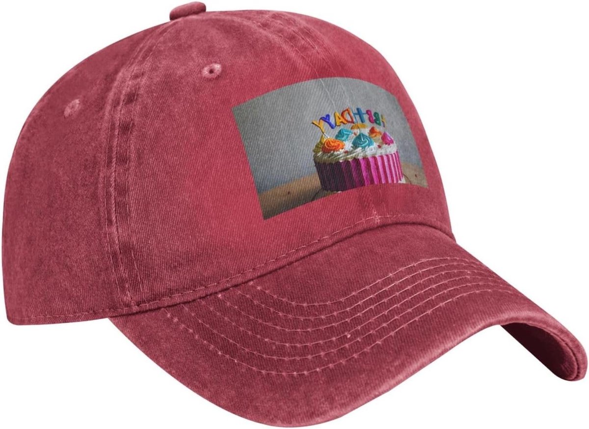 Baseball Cap - Mode Hoed - Zon Bescherming - Klassiek Patroon - 21 x 18 cm - Rood