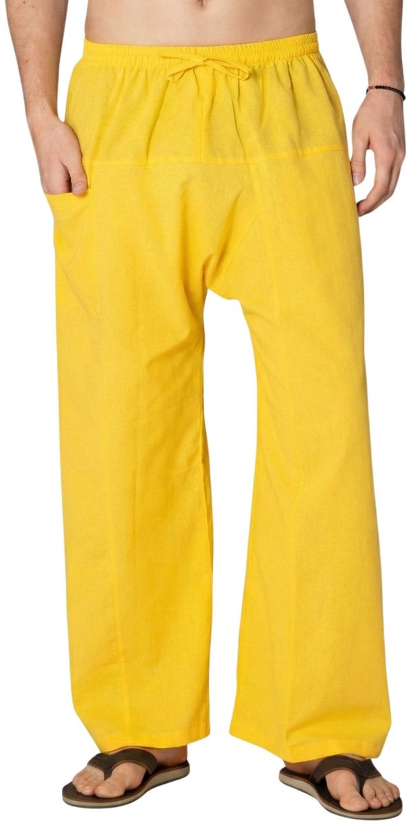PANASIAM lichte katoenen broek dames, heren - Comfortbroek, baggy vissersbroek