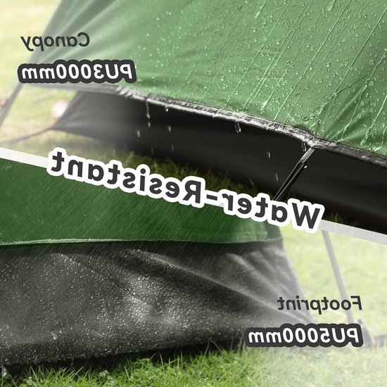 Tent voor 2 personen, waterdicht, 3-4 seizoenen, ultralichte tent met kleine pakmaat, direct neerzetten voor trekking, outdoor, festival. van Merkloos — afbeelding 2