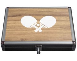 Killypong Alu Tafeltennis Batkoffer Houtkleur Aluminium Stevige Ping Pong Bescherming