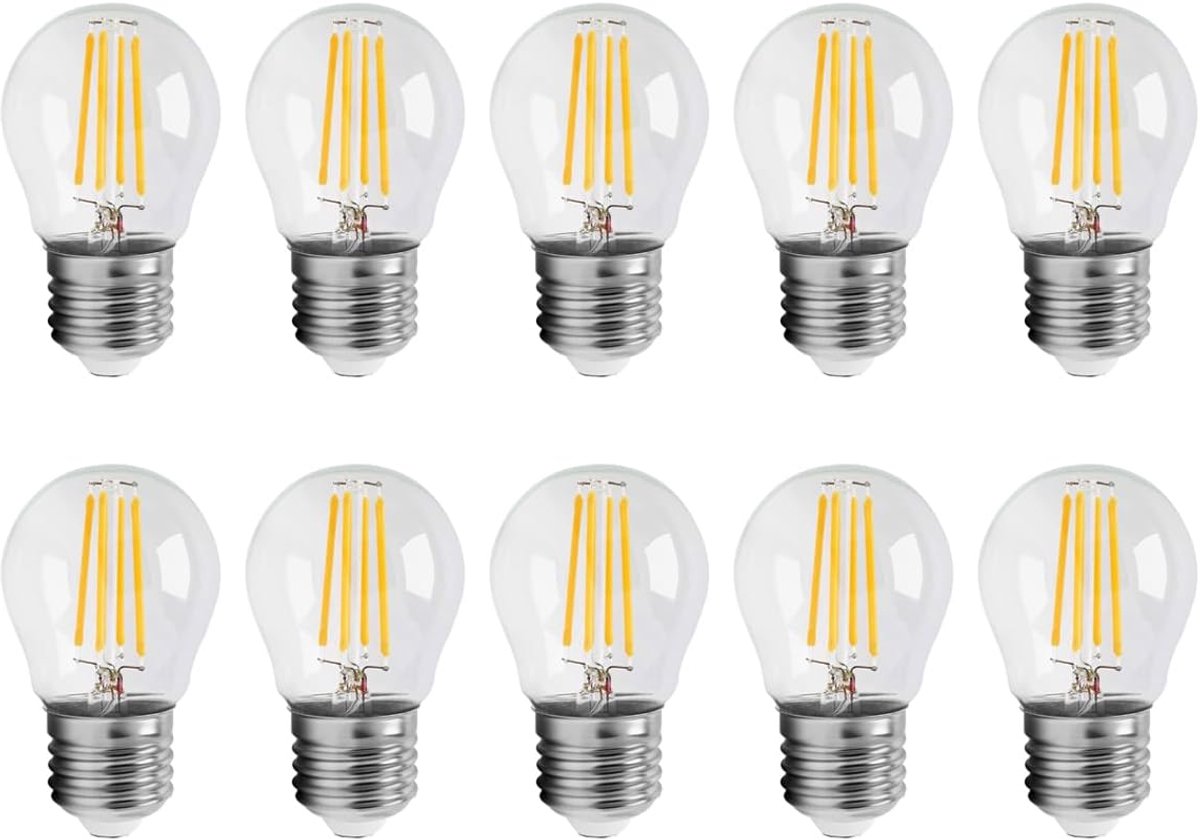 Set van 10 LED G45 E27 Lampen 4W Warm Wit 3000K - Hoge Lichtopbrengst 400LM - Decoratieve Verlichting