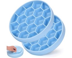 Siliconen Slow Feeder Hondenkom Set - Groot/Midden/Klein Ras - Veilige Voedingskommen met Zuignapbasis - Blauw