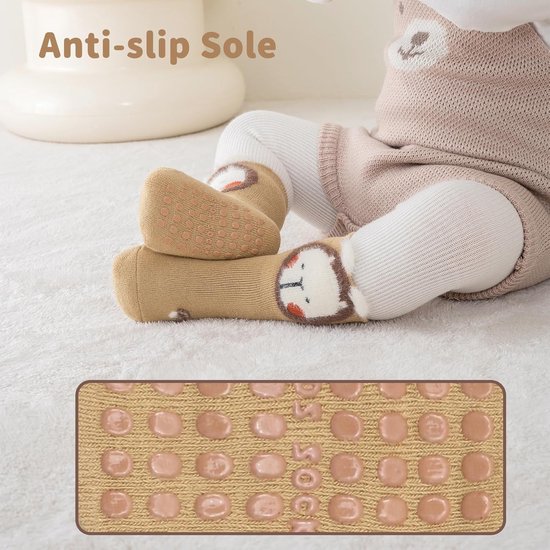 5 Paar Dikke Katoenen Babysokken Antislip - Warm en Comfortabel voor Jongens en Meisjes — afbeelding 3