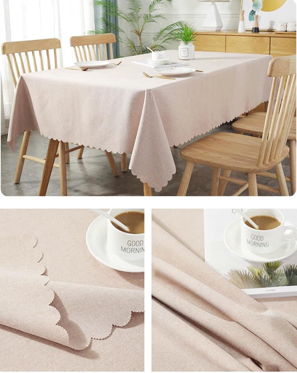 Rond tafelkleed - Linnen mix - Eettafel decoreren - Machinewasbaar - Diameter 100 cm - Beige