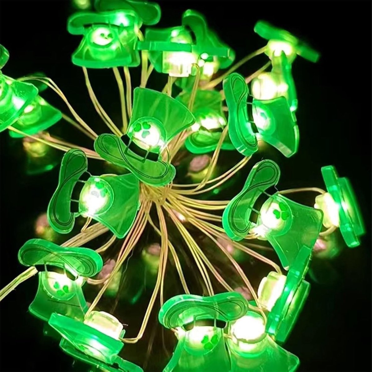 ONF3 - LED Fairy Lights - Hat - 3 meter - 30 LED - Groen - Binnen - Batterij Gevoed - Decoratieve Verlichting - Sint Patriciusdag - Valentijnsda...