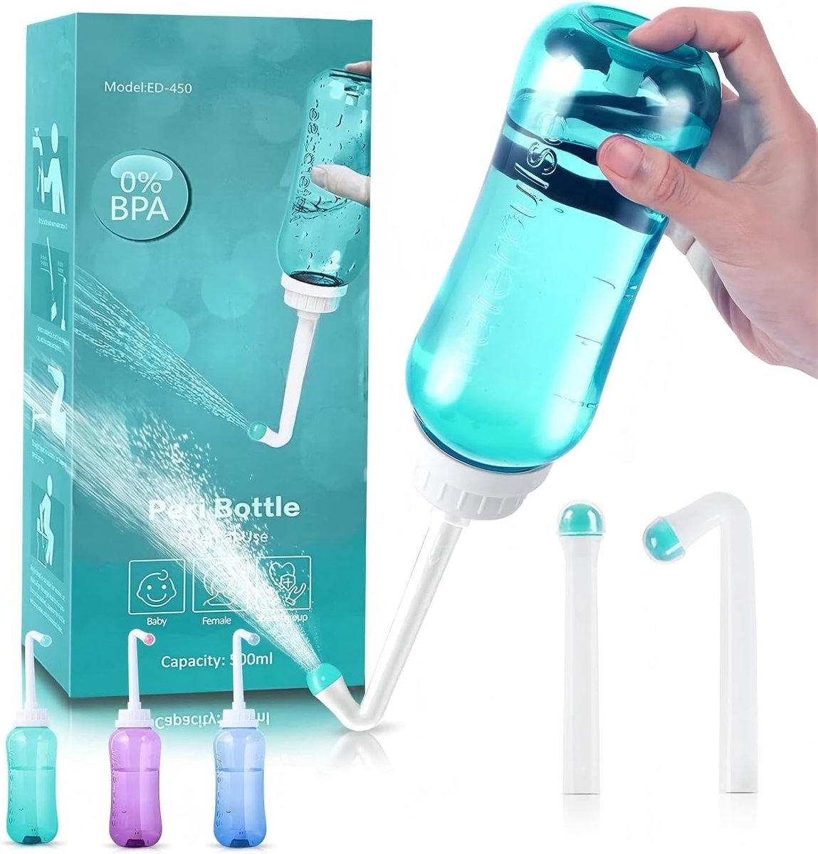 Intieme Douche - Draagbaar Bidet - Persoonlijke Hygiëne - Twee Sproeiers - 223 cm - Groen