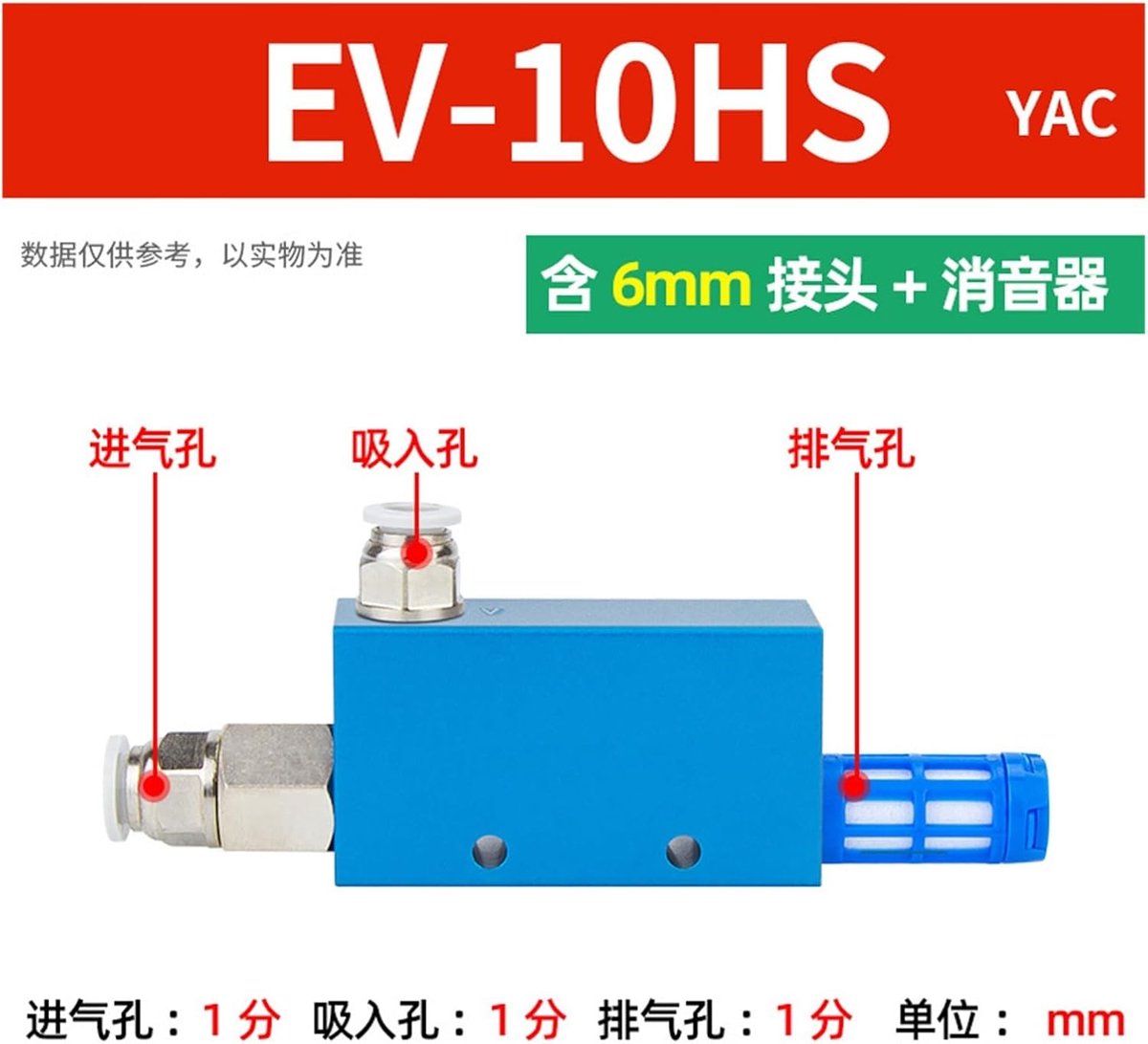 Vacuüm Generator - Zuig Controller - Materiaal Verplaatsen - Grote Zuigkracht - 10 HS CK - Zwart