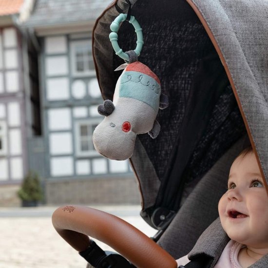 Mini Nijlpaard Rammelaar - Knuffel met Ring - Baby Ontwikkeling - Zachte Stoffen Dieren - 15 cm - Multicolour van MINI — afbeelding 5