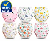 Dutchers.® Oefenbroekjes Zindelijkheid - REACH-getest - Vrij van Schadelijke Stoffen - GEEN luier - Helpt écht bij zindelijk worden - Roze Prints - Potjestraining - 6 Stuks - Zindelijkheidstraining - 12 tot 17 KG - 2,5 tot 5 Jaar