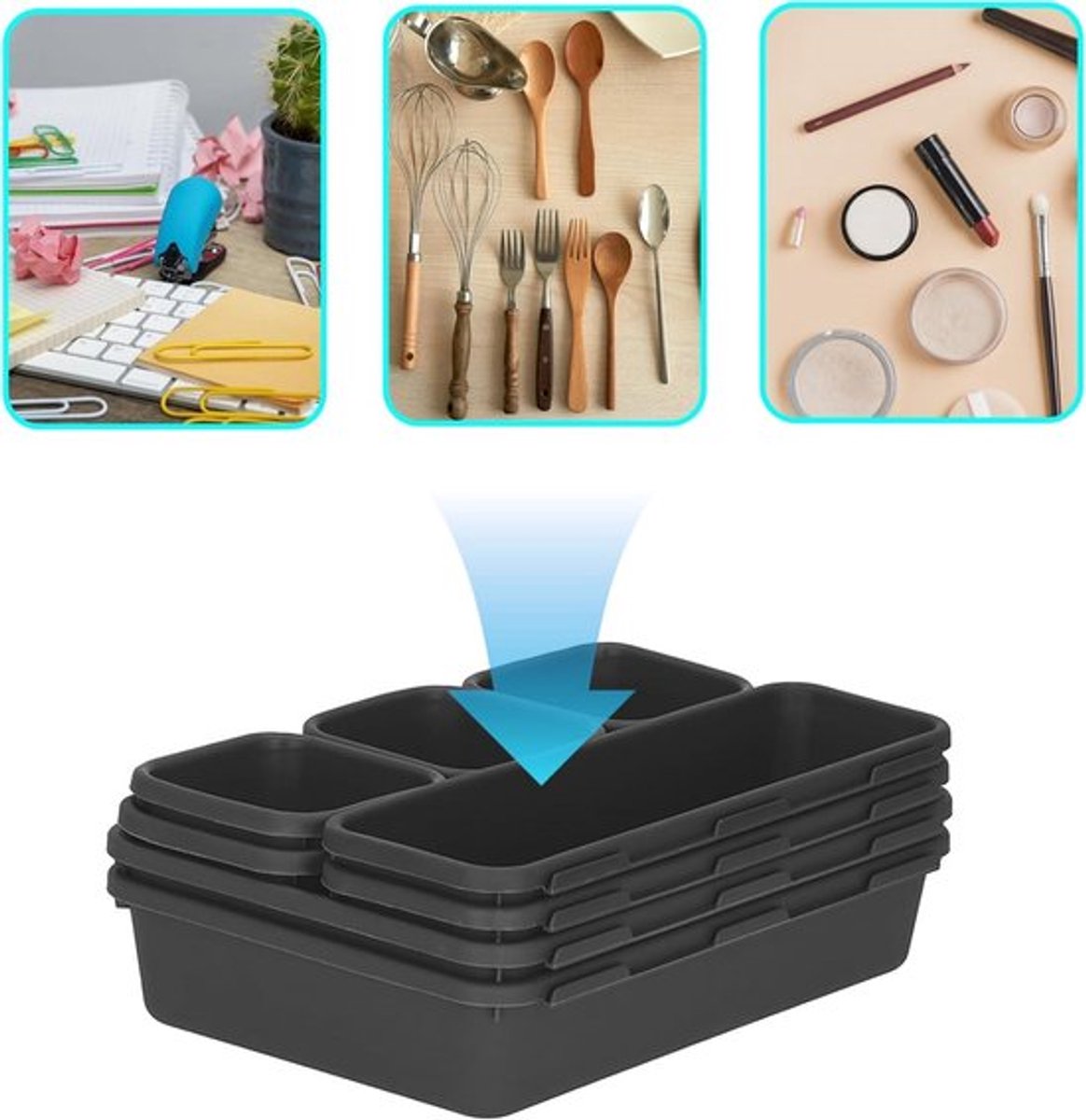 Set van 8 lade organizers voor in de keuken - Opruiming, keukenaccessoires, lade indeling