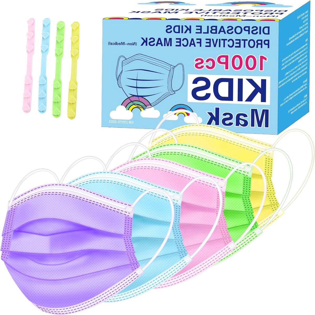 Kinder Mondkapjes - Beschermende Maskers - Dagelijks Gebruik - Ademend en Comfortabel - 100 Stuks - Gekleurd