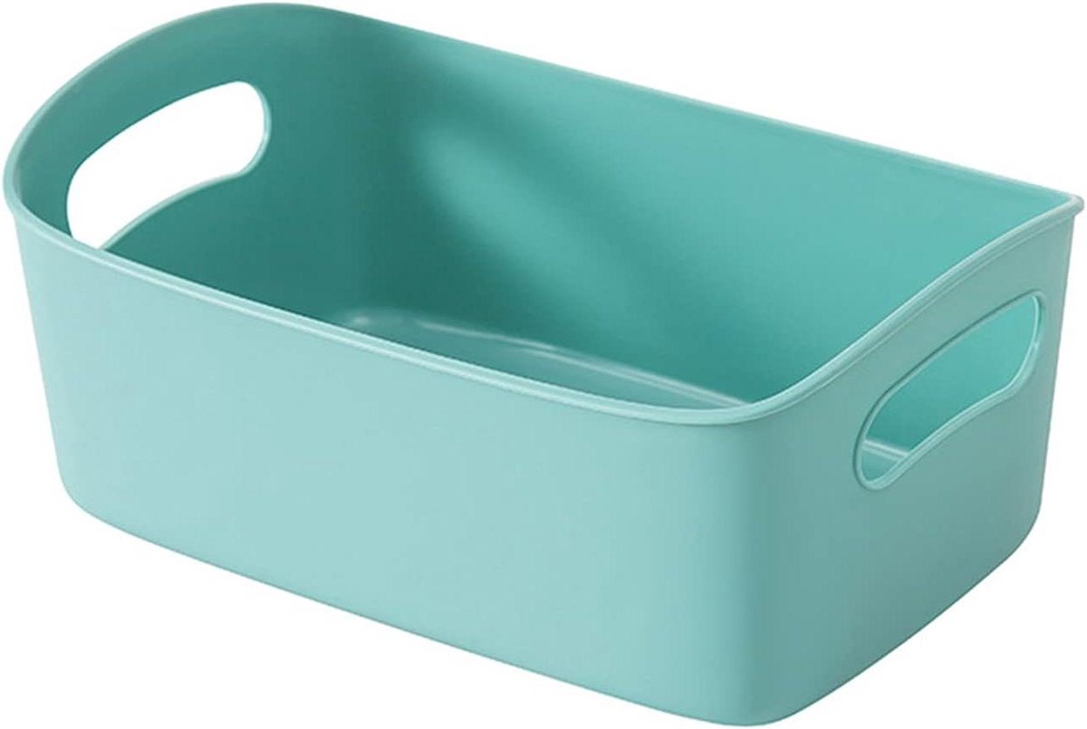 Plastic mand - Opbergbak - Thuis organiseren - Met handgrepen - 3 maten - Blauw