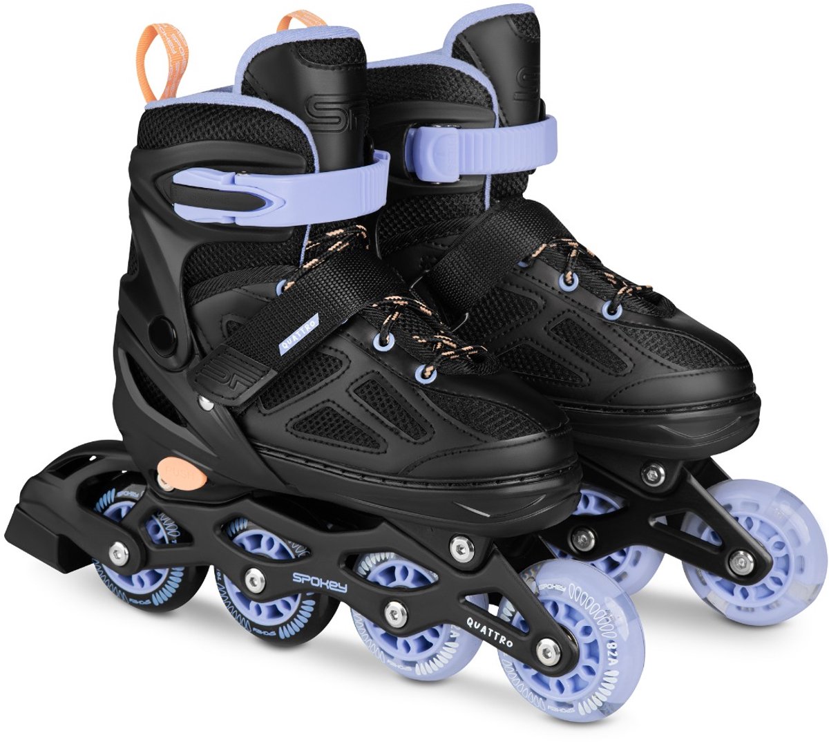 Spokey Quattro 4in1 Skates Lichtblauw 30-33 Zwart