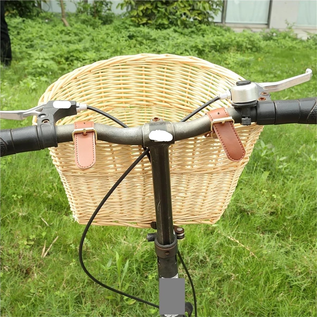 Fietsmand - Wicker mand - Dagelijkse boodschappen - Handgeweven - 35 cm breed - Bruin
