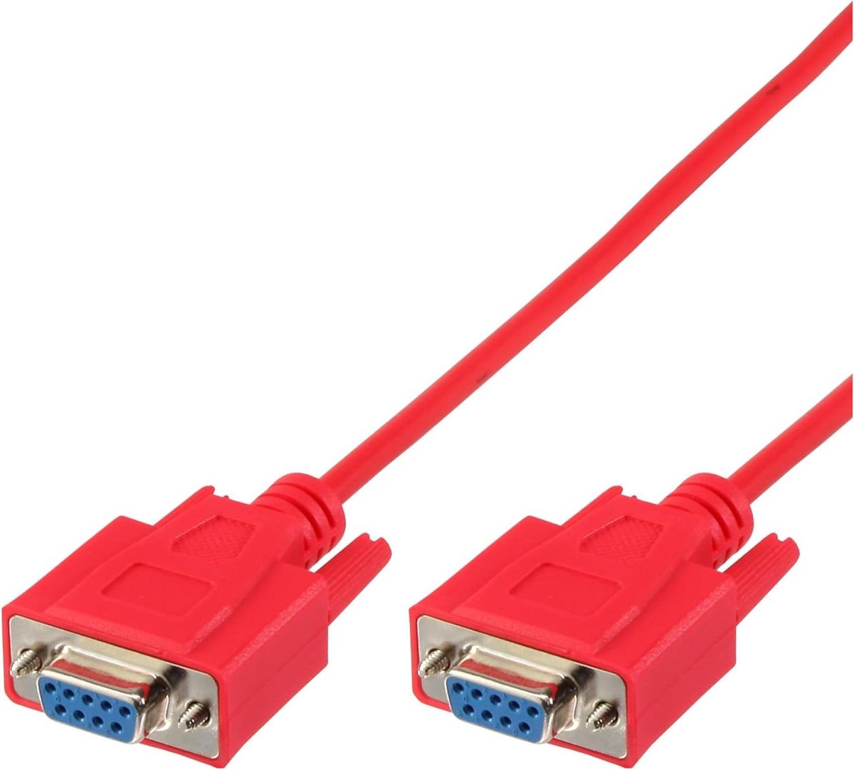 Nulmodemkabel - Seriële Kabel - Apparaten Koppelen - Gegoten Connectoren - 2 Meter - Rood