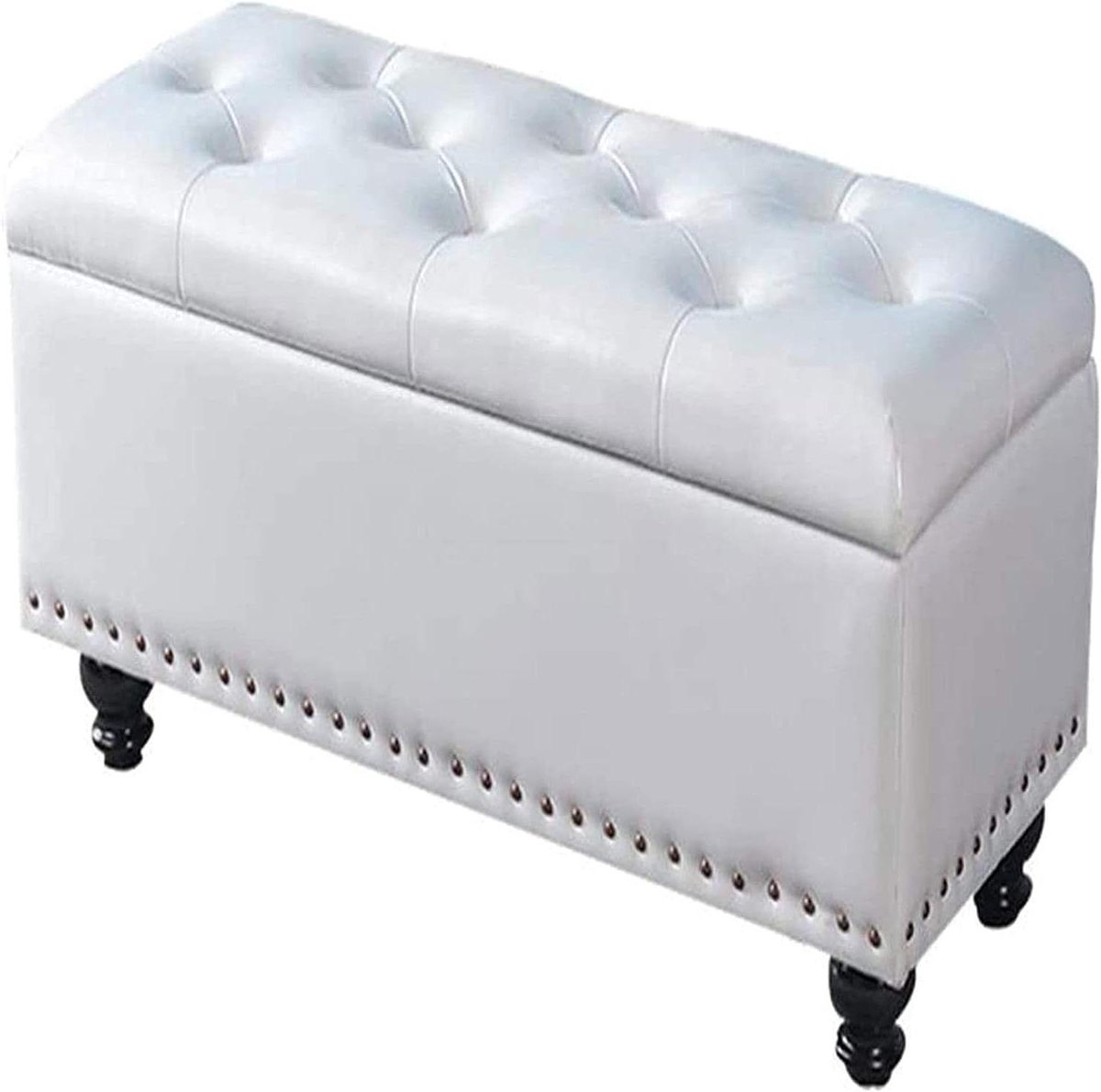 Voetenbankje met Opbergruimte - Zitkruk Poef - Ontspannen Benen - Lichtgewicht Compact - 40x40x43cm - Bruin