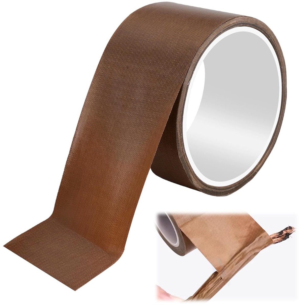 Hoge Temperatuur PTFE Tape voor Vacumeermachines, Ideaal voor Voedselverpakking en Lijmen, Bruin en Zelfklevend