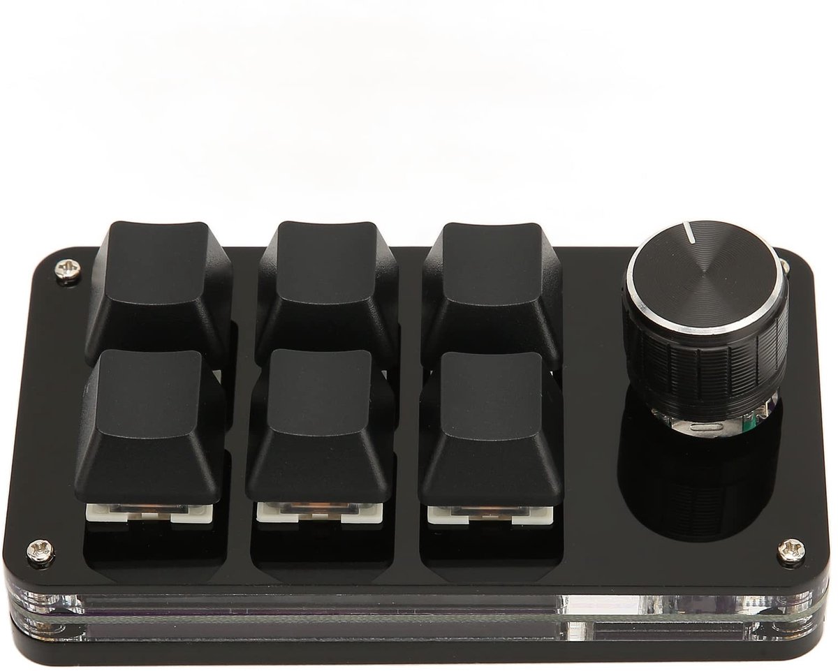 aladdien - Mini-Toetsenbord - Programmeerbaar - Compact formaat - Gamingtoetsenbord - Mechanisch toetsenbord - Geschikt voor gaming - 6 toetsen