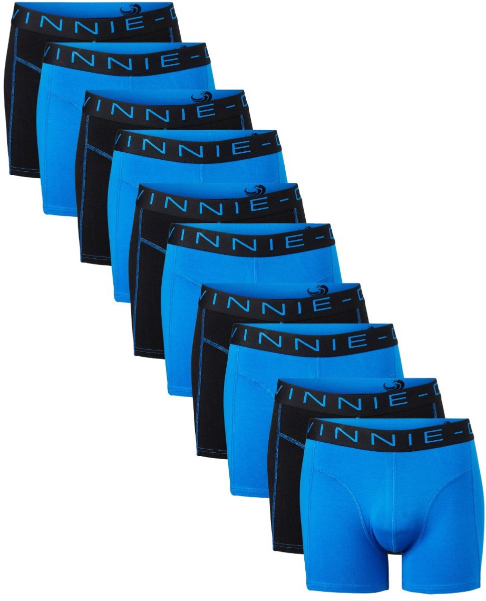 Vinnie-G Boxershorts - 10 stuks - Black Blue / Blue - Maat XL - Heren Onderbroeken - Geen irritante Labels - Katoen heren ondergoed