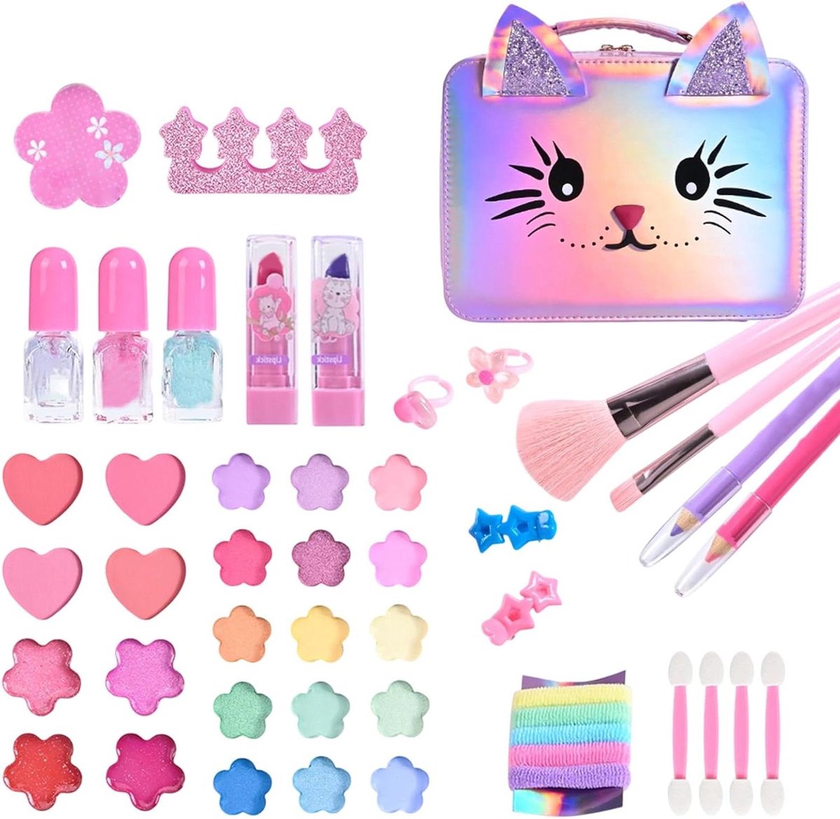 Make-up Set Kinderen - Prinses Cosmetica - Fantasierijk Spelen - Kindvriendelijk Materiaal - 24 x 18 x 10 cm