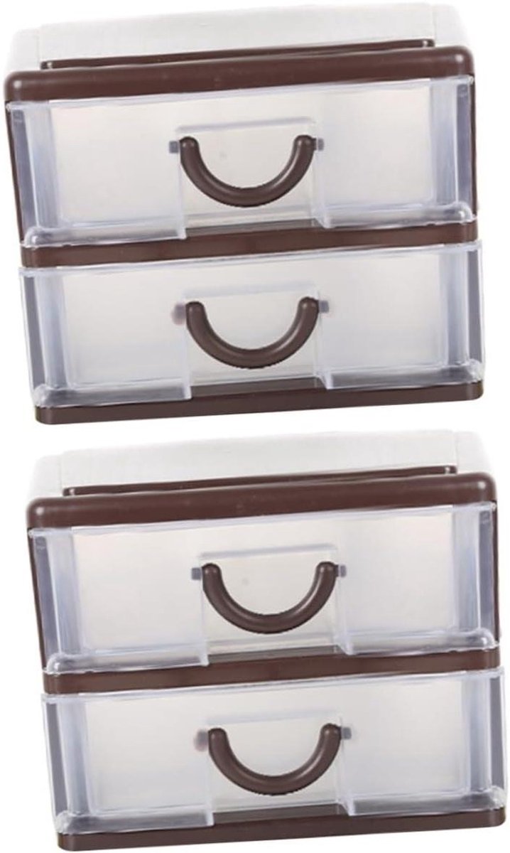 Opbergdoos Lades - Bureau Organizer - Bureau Opruimen - Meerlaagse Opslag - 13x17x11 cm - Bruin