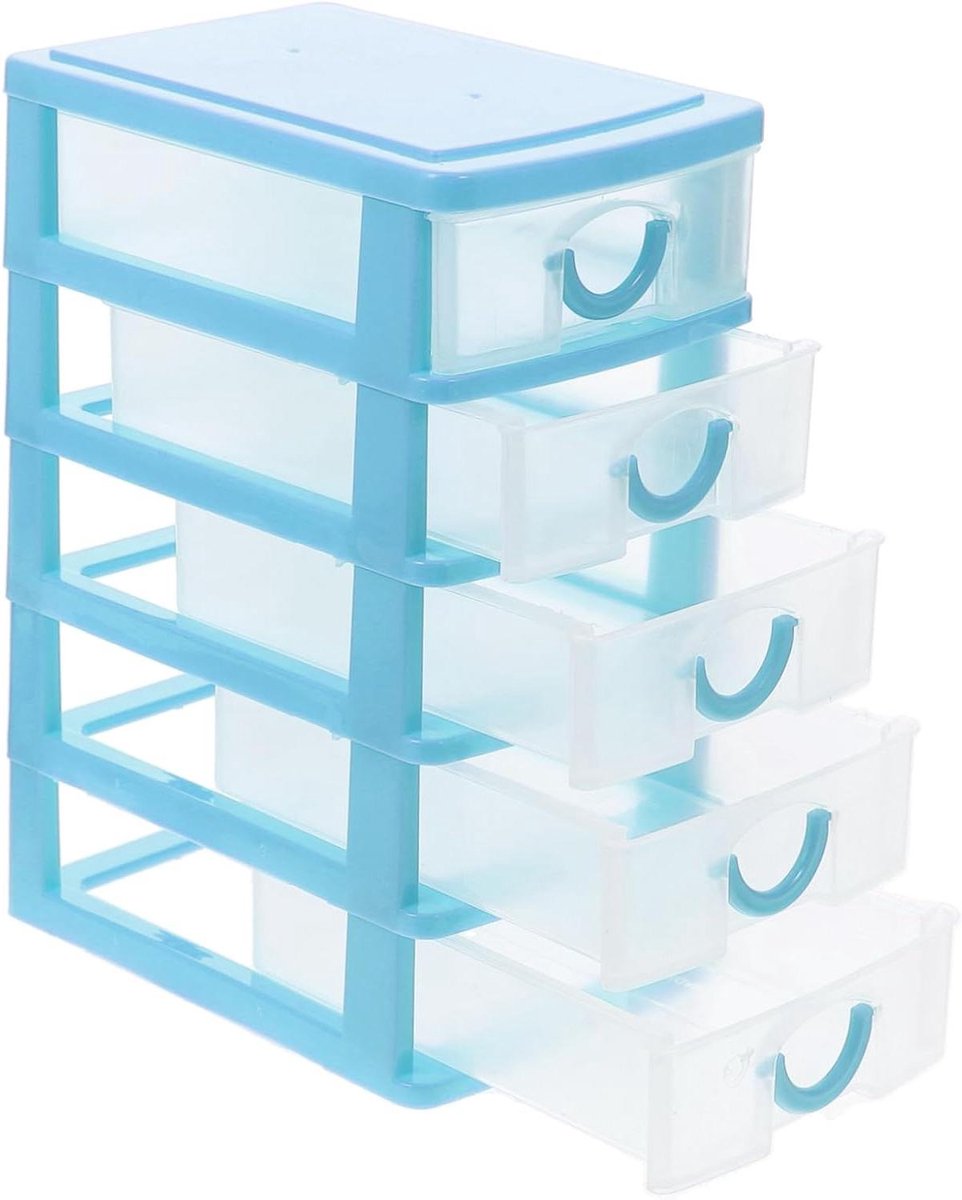 Ladenkast Bureau Organizer - Opberger met lades - Bureau opruimen - Vijf transparante lades