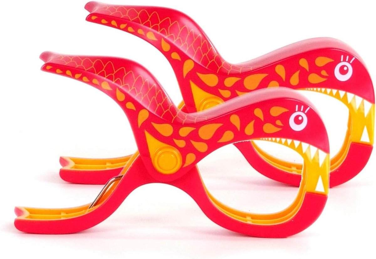 Wasknijpers voor reling - Boot clips - Kleding drogen - Hoge spankracht - 2 stuks - Roze geel