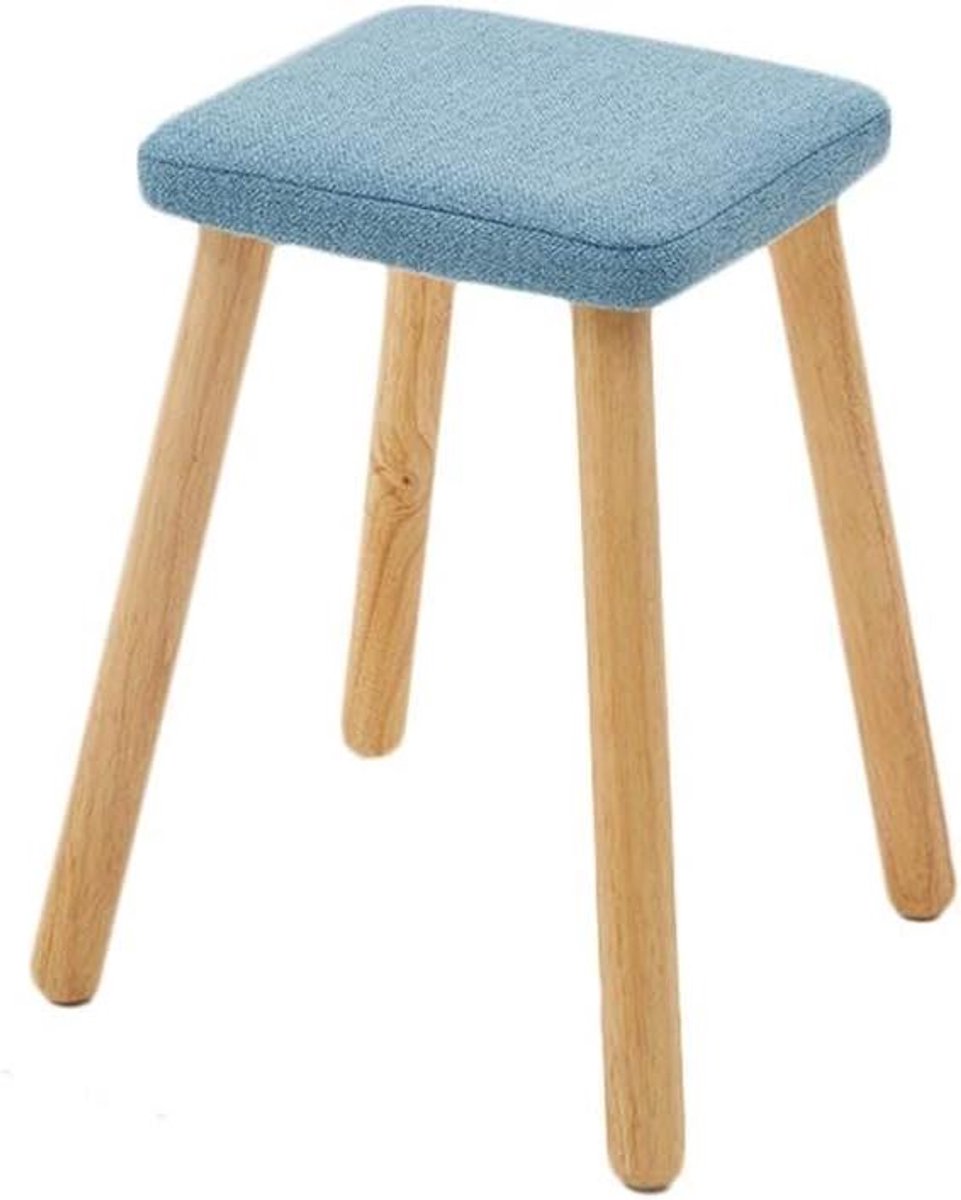 Houten Voetsteun - Voetenbankje Krukje - Comfortabel Rusten - Stevig Massief Hout - 2300 Gram - Blauw