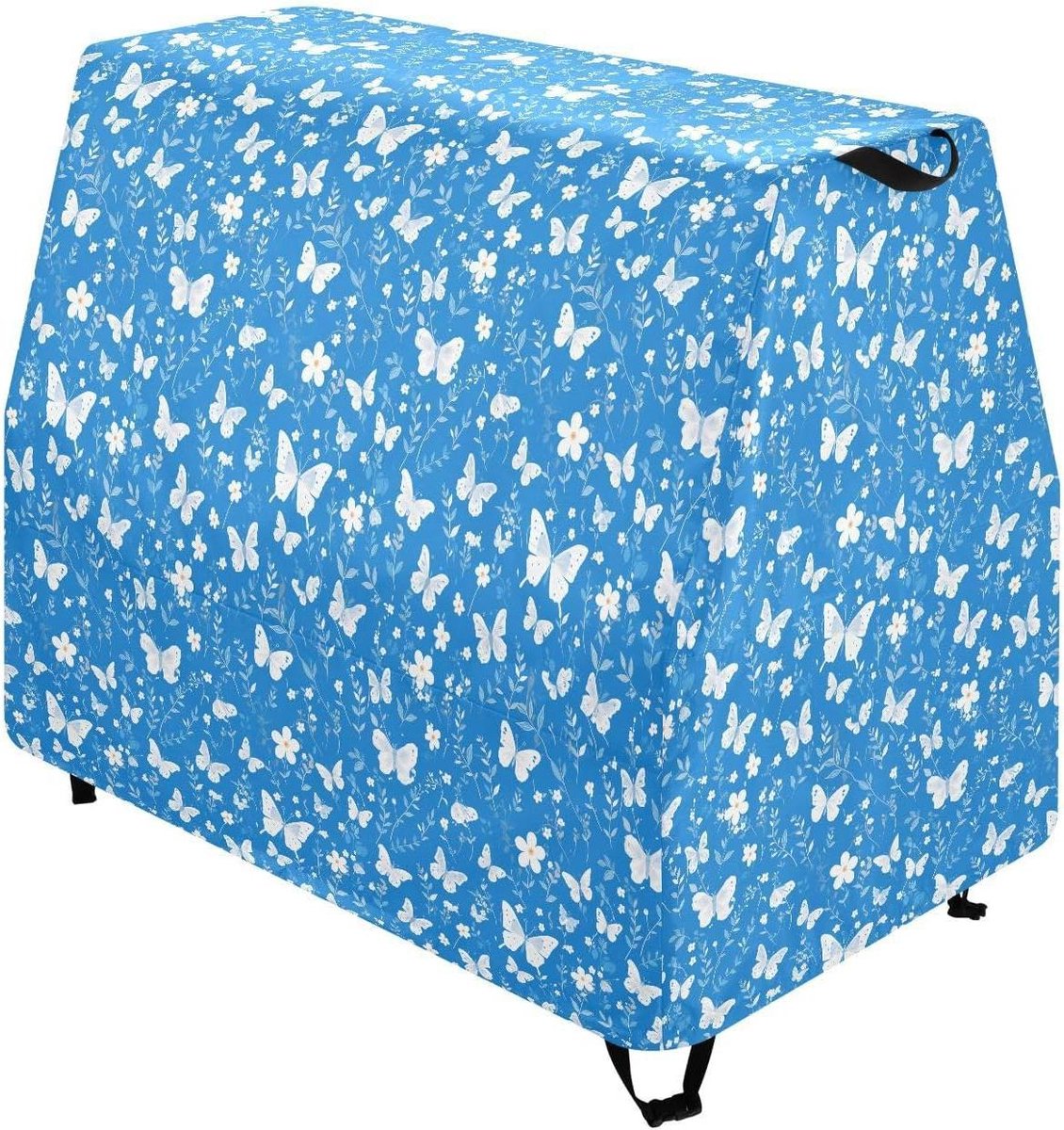 Tafelhoes Outdoor - Speeltafel Cover - Waterdicht Speelgoed - UV Bestendig - 102 x 64 x 84 cm - Blauw Wit