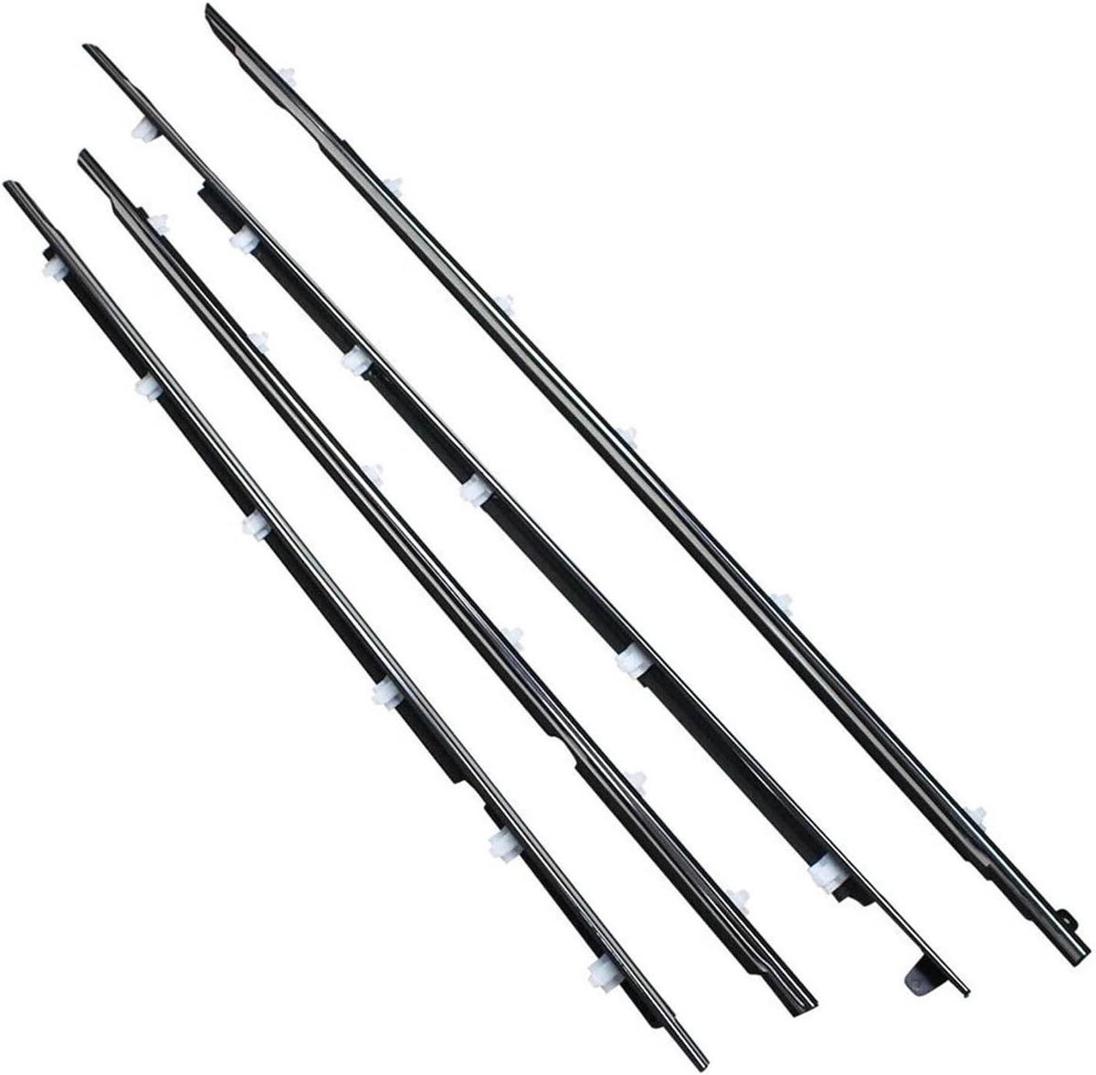 Buitenraam Afdichting - Deur Rubber - Auto Beschermen - Duurzaam Rubber - 4 Stuks - Chroom