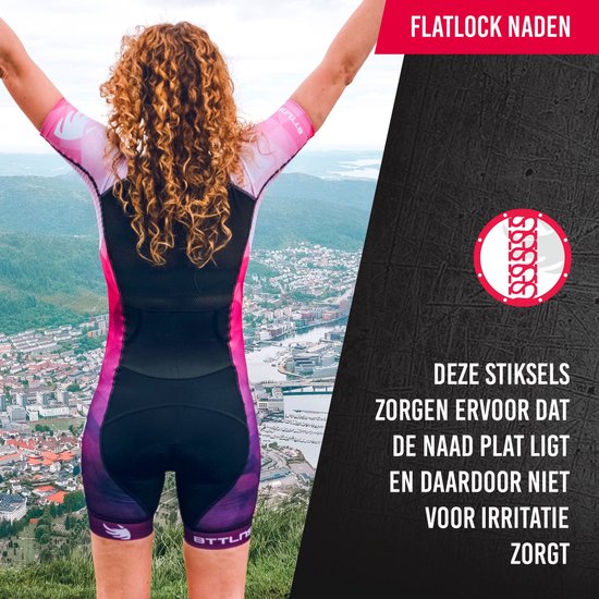 Trifonction BTTLNS | combinaison de triathlon | trisuit manches courtes dames | Typhon 2.0 SE | violet | XL