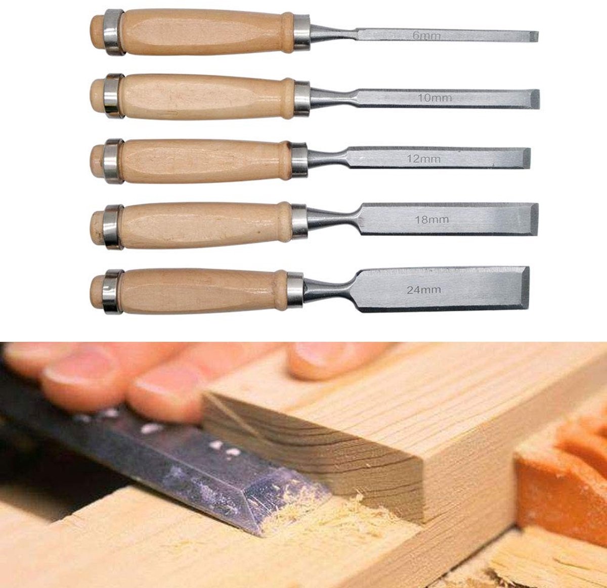 ONF3 - Handsnijwerk Beitels - Houtsnijwerk Tool Set - Hoogwaardig Gereedschap - 5 Stuks - Houtbewerking Beitel Kit - Voor Houtsnijprojecten