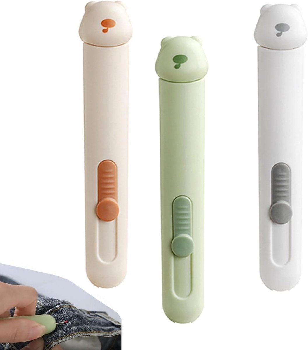 3-delige Naadontbinder Set, 2-in-1 Naaldinrijger, Draagbare Naai- en Draadverwijderaar voor Handnaaien, Breien en Borduren