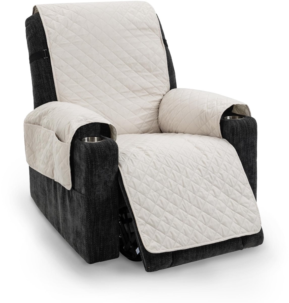 ONF3 - Waterdichte Stoelhoes - Omkeerbare Stoelbekleding - Huisdiervriendelijk - Ivoor - Antislip - Afneembaar en Wasbaar - Geschikt voor Relaxs...