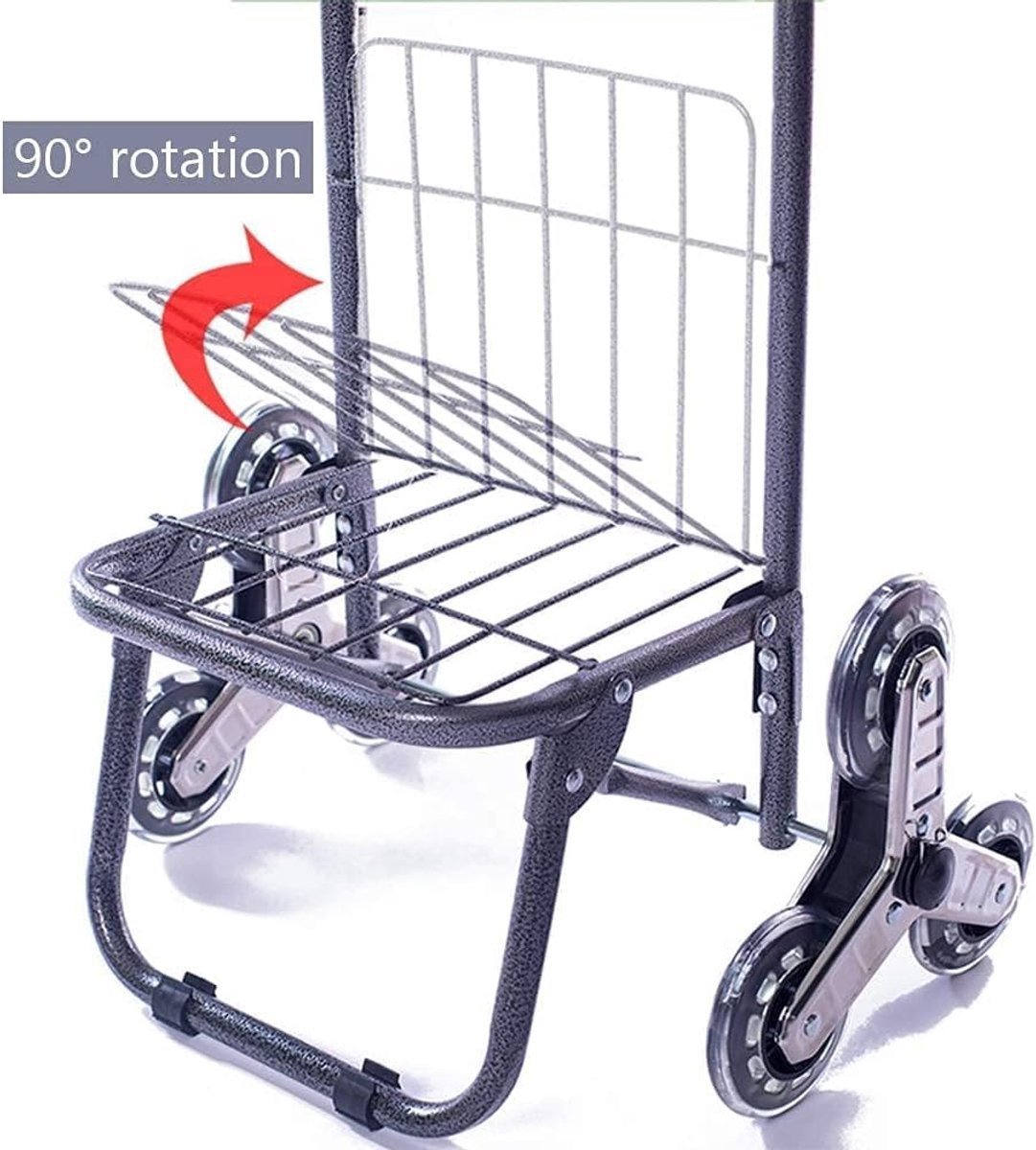 Boodschappentrolley - Winkelwagen - Boodschappen doen - Klimt trappen - 30L - Rood
