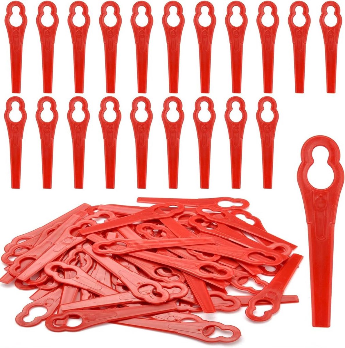 Set van 100 kunststof grasmaaierbladen