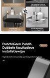 Vergelijking van twee types douchebakken, de ene met stang en haak, de andere met beperkte functionaliteit.