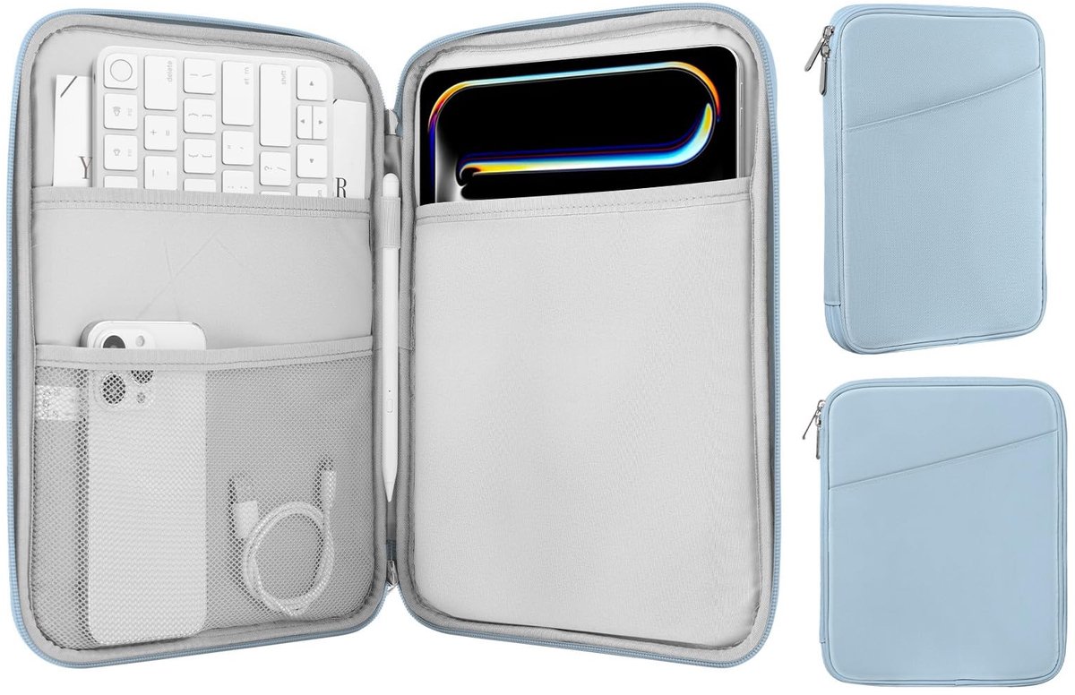 aladdien - Tablethoes - Waterdichte Draagtas - Misty Blue - Ideaal voor Tablets - Bescherming en Functionaliteit - Geschikt voor 12,9 inch Tablets
